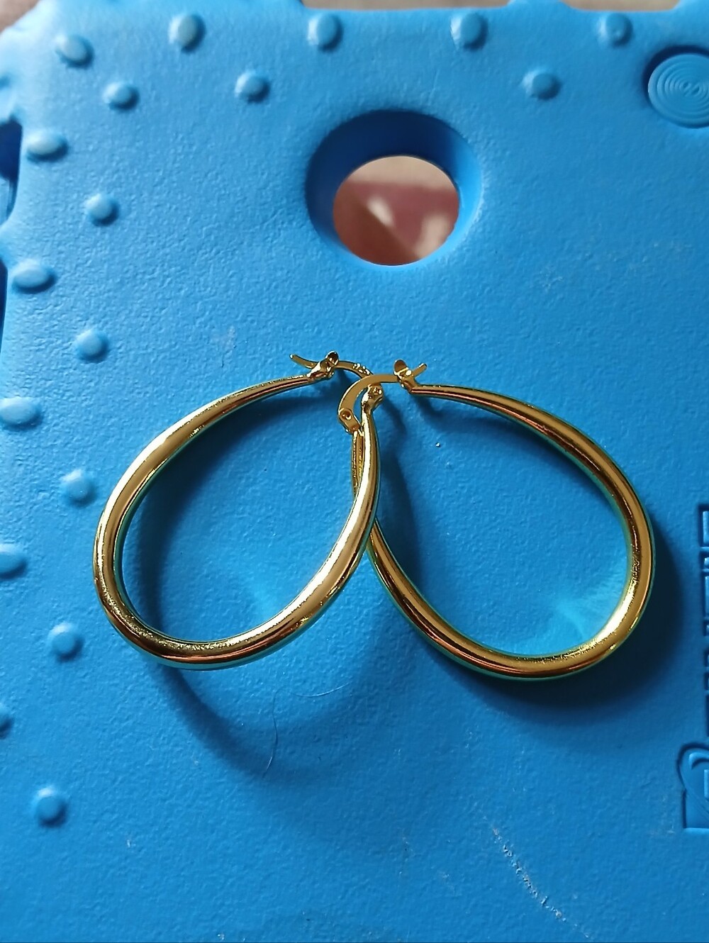 Gold Over 925(?) Hoop Earrings